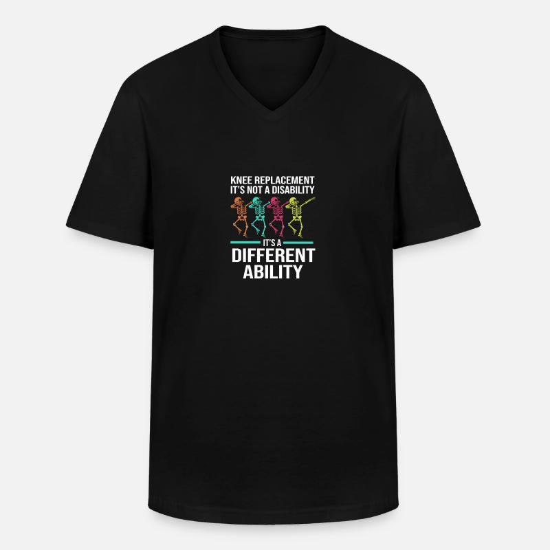 Knie Operation - Männer-T-Shirt mit V-Ausschnitt - Schwarz