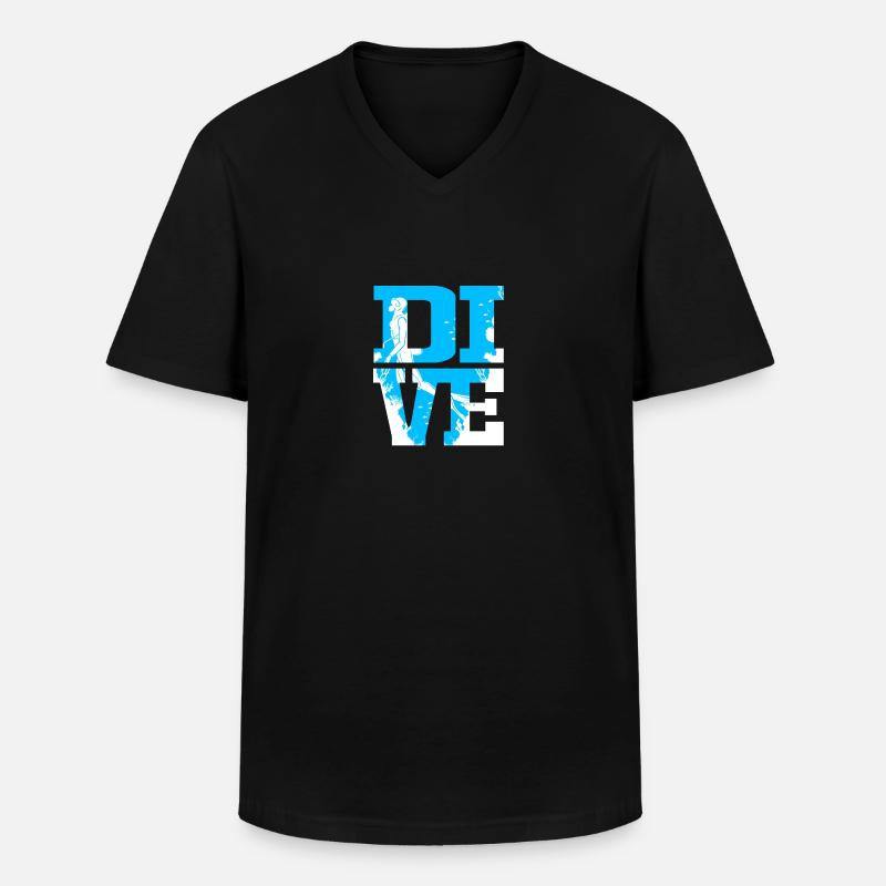Tauchen - Männer-T-Shirt mit V-Ausschnitt - Schwarz