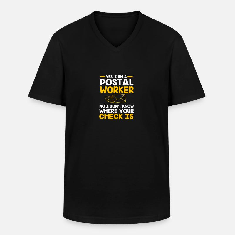 Postbote - Männer-T-Shirt mit V-Ausschnitt - Schwarz