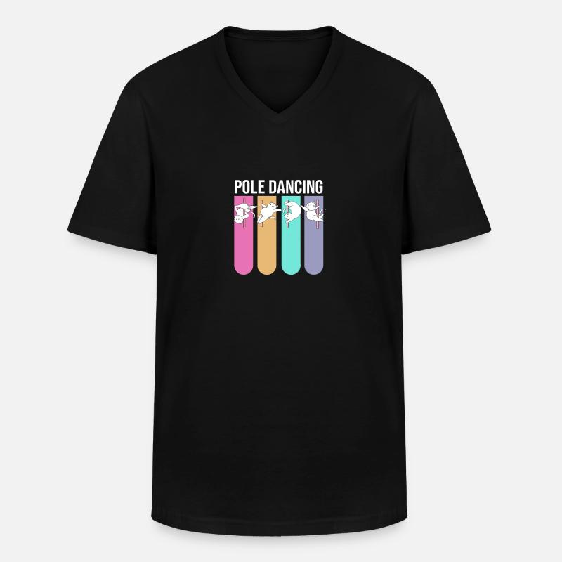 Pole Dance - Männer-T-Shirt mit V-Ausschnitt - Schwarz