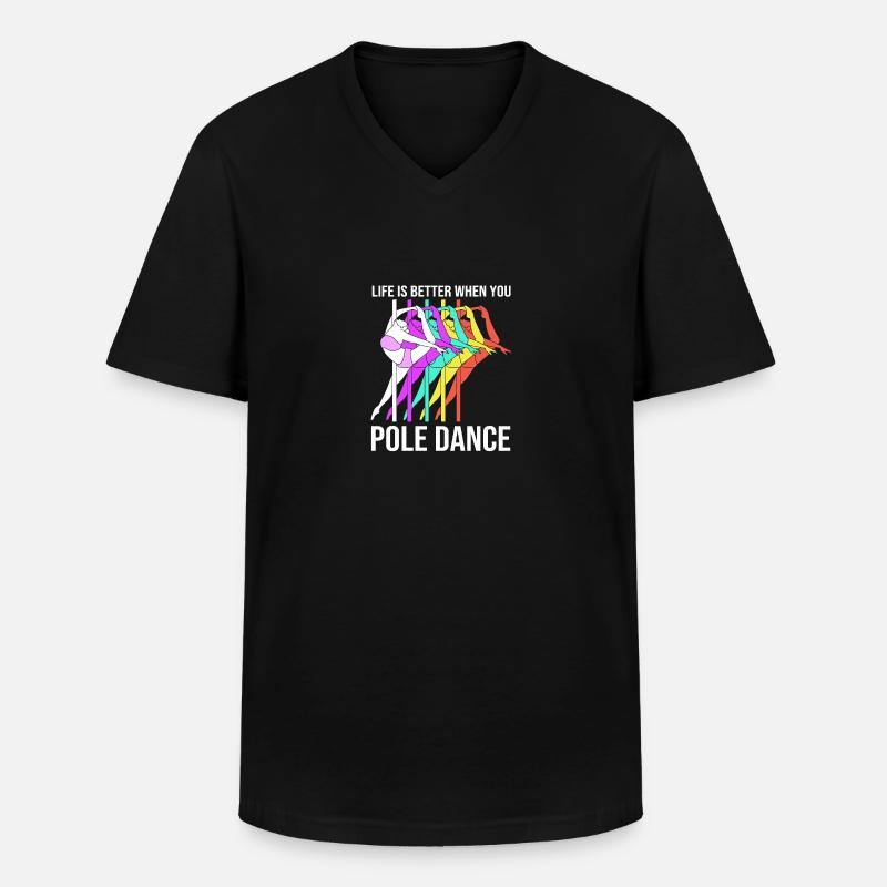 Pole Dance - Männer-T-Shirt mit V-Ausschnitt - Schwarz