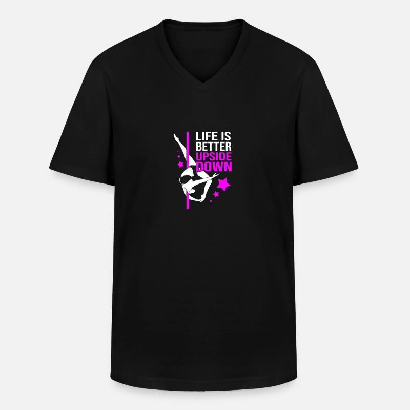 Pole Dance - Männer-T-Shirt mit V-Ausschnitt - Schwarz