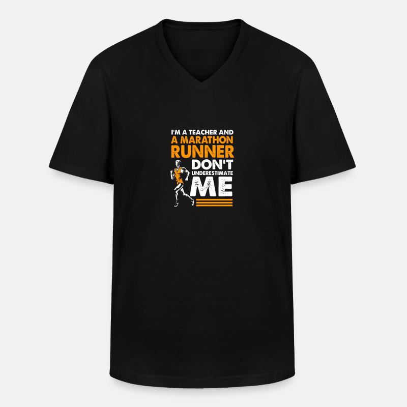 Marathon Marathonläufer - Männer-T-Shirt mit V-Ausschnitt - Schwarz
