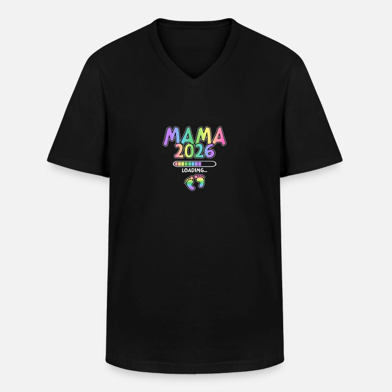 Mama 2026 Loading - Männer-T-Shirt mit V-Ausschnitt - Schwarz