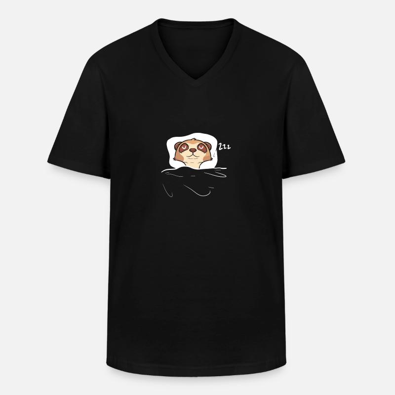 Erdmännchen - Männer-T-Shirt mit V-Ausschnitt - Schwarz
