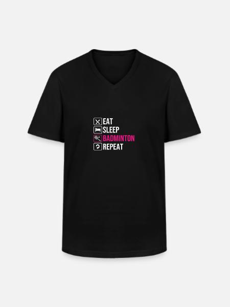 Badminton - Men's V-Neck T-Shirt - black