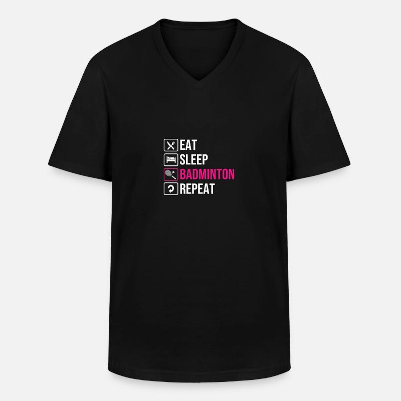 Badminton - T-shirt col V Homme - noir