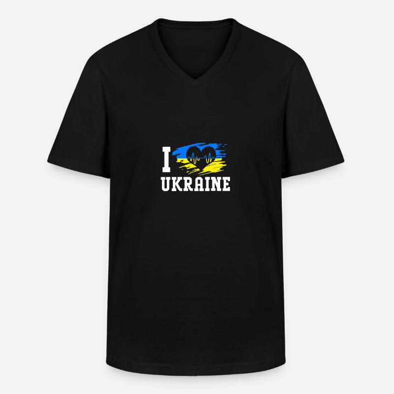 Ukraine - Männer-T-Shirt mit V-Ausschnitt - Schwarz