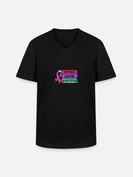 Thyroid cancer - Men's V-Neck T-Shirt - black