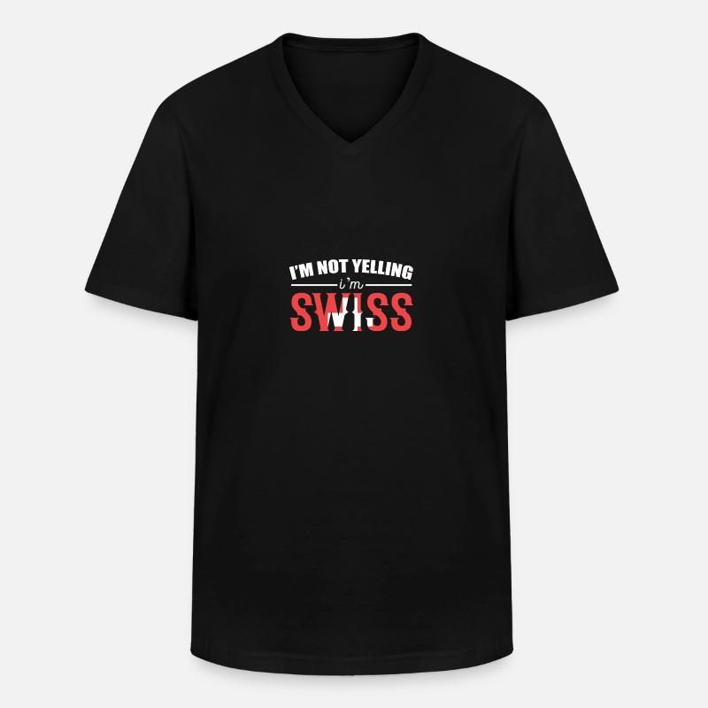 Schweiz Schweizer Schweizerdeutsch - Männer-T-Shirt mit V-Ausschnitt - Schwarz