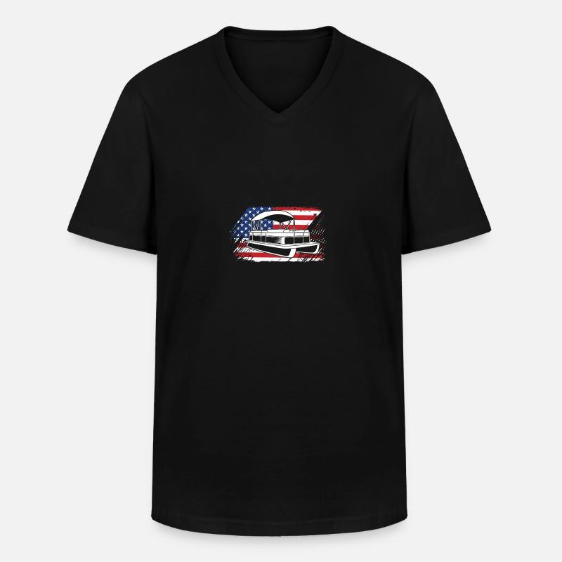 Pontonboot Boot Boote - Männer-T-Shirt mit V-Ausschnitt - Schwarz