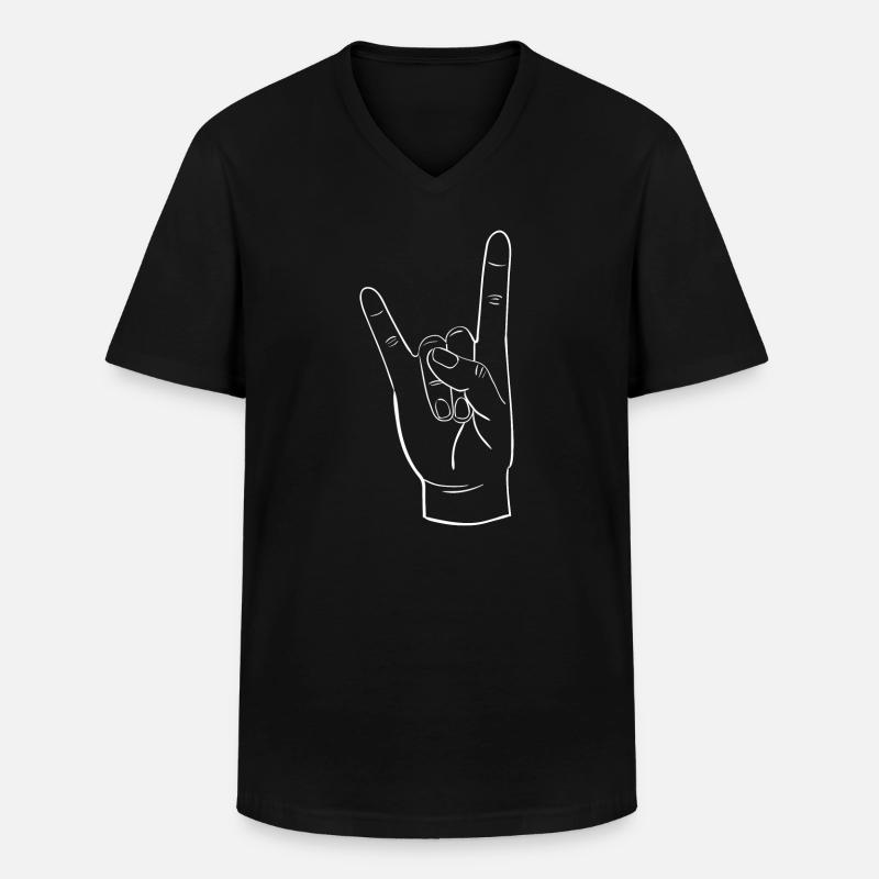 FELS - Männer-T-Shirt mit V-Ausschnitt - Schwarz