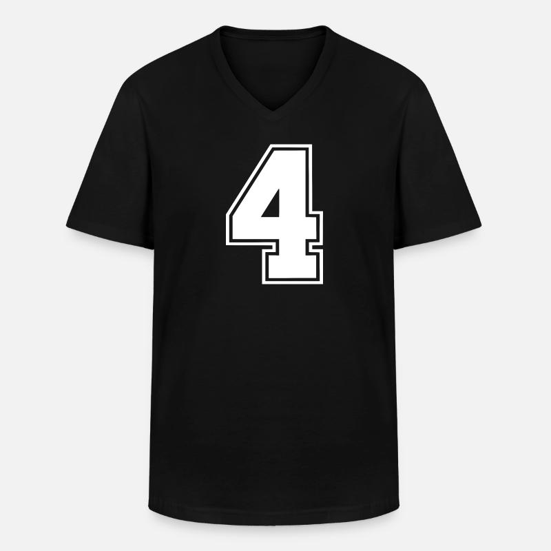 4 - Männer-T-Shirt mit V-Ausschnitt - Schwarz