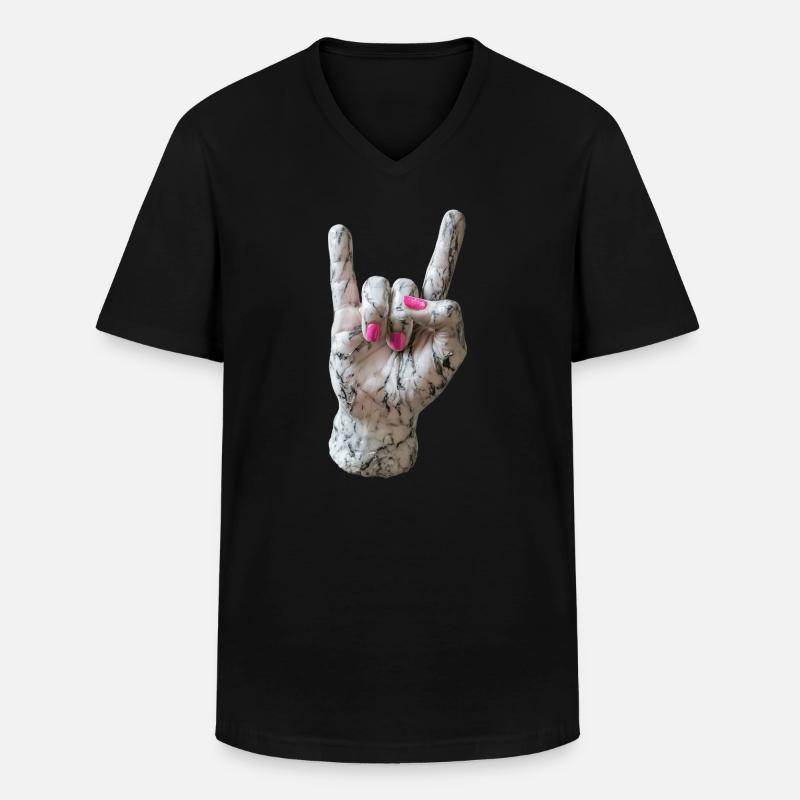 Rock and Roll - Männer-T-Shirt mit V-Ausschnitt - Schwarz