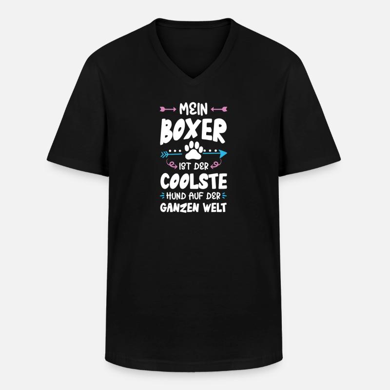 boxer hund spruch - Männer-T-Shirt mit V-Ausschnitt - Schwarz