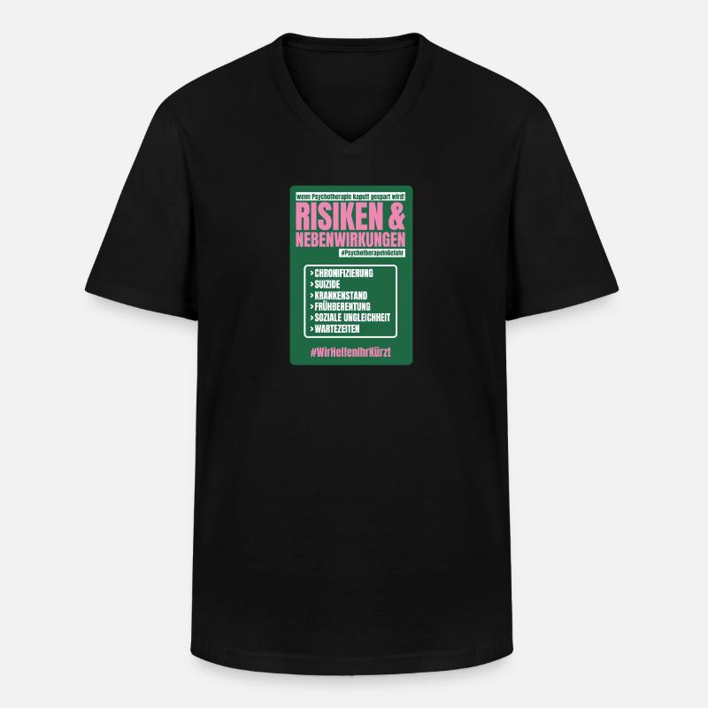 PSYCHO_03 - Männer-T-Shirt mit V-Ausschnitt - Schwarz