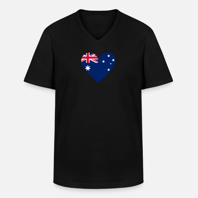 Cœur d’Australie - T-shirt col V Homme - noir