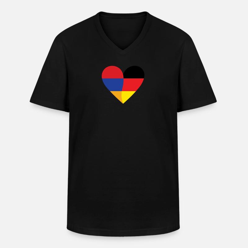 Armenia Germany Heart - Men's V-Neck T-Shirt - black