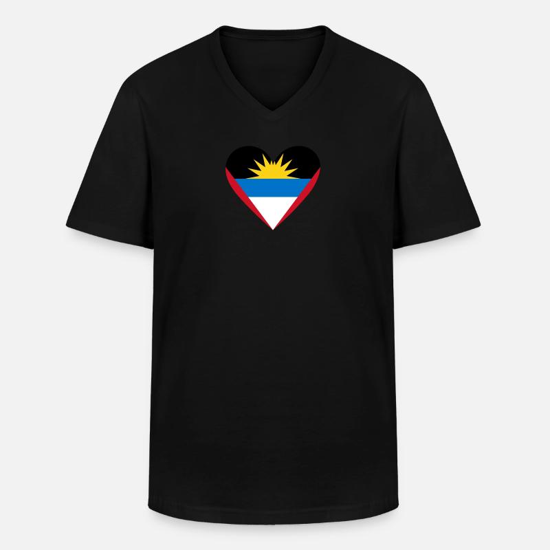 Antigua and Barbuda Heart - Men's V-Neck T-Shirt - black