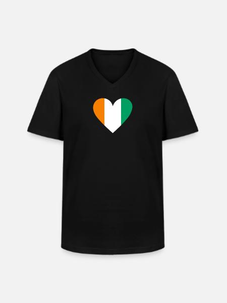 Ivory Coast Heart - Männer-T-Shirt mit V-Ausschnitt - Schwarz