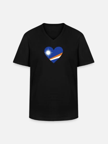 Marshall Islands Heart - Men's V-Neck T-Shirt - black
