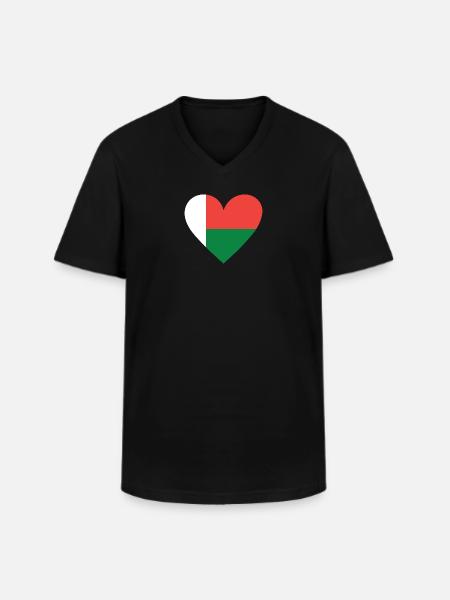 Madagascar Heart - Men's V-Neck T-Shirt - black