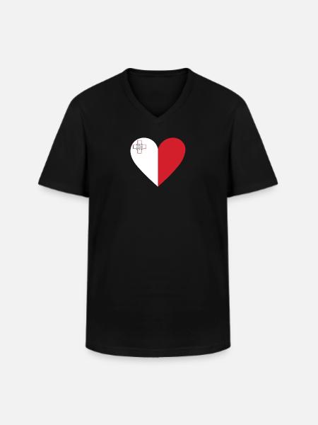 Malta Heart - Men's V-Neck T-Shirt - black