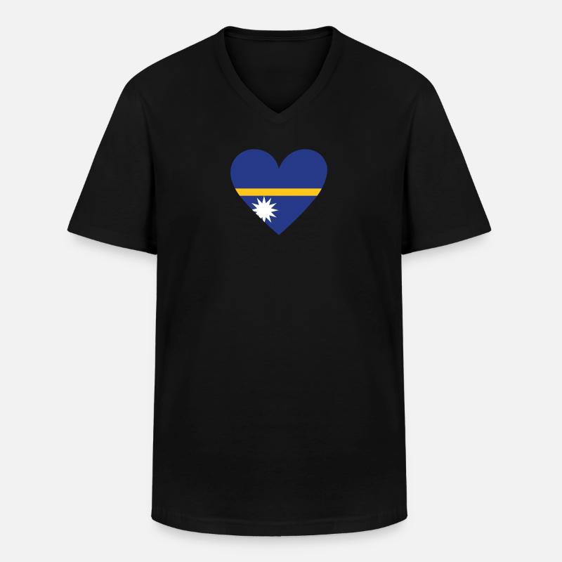 Nauru Heart - Männer-T-Shirt mit V-Ausschnitt - Schwarz