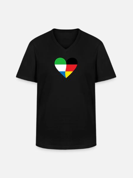 Sierra Leone Germany Heart - Men's V-Neck T-Shirt - black