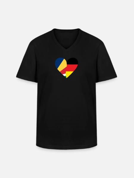 Seychelles Germany Heart - Men's V-Neck T-Shirt - black