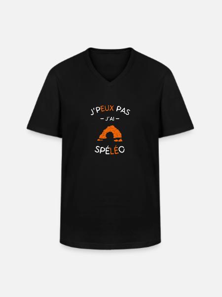 J'peux pas j'ai Spéléo - T-shirt col V Homme - noir