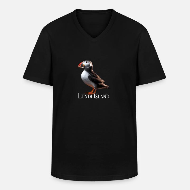 Lundi Island - Männer-T-Shirt mit V-Ausschnitt - Schwarz
