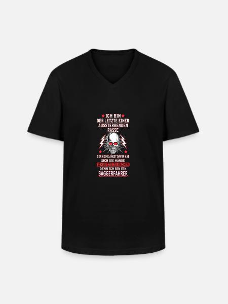 BAGGERFAHRER - Männer-T-Shirt mit V-Ausschnitt - Schwarz