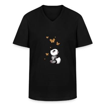 Rêver de panda de dessin animé - T-shirt col V Homme - noir - Devant - AI Model Male 178 dark (178cm)
