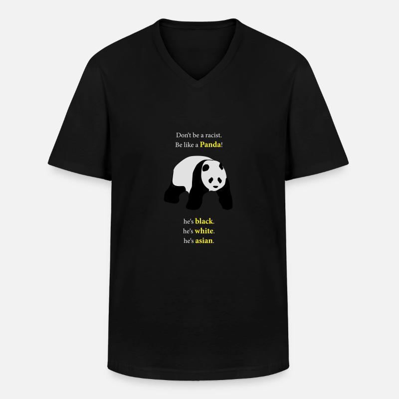 Be like a Panda! - Männer-T-Shirt mit V-Ausschnitt - Schwarz