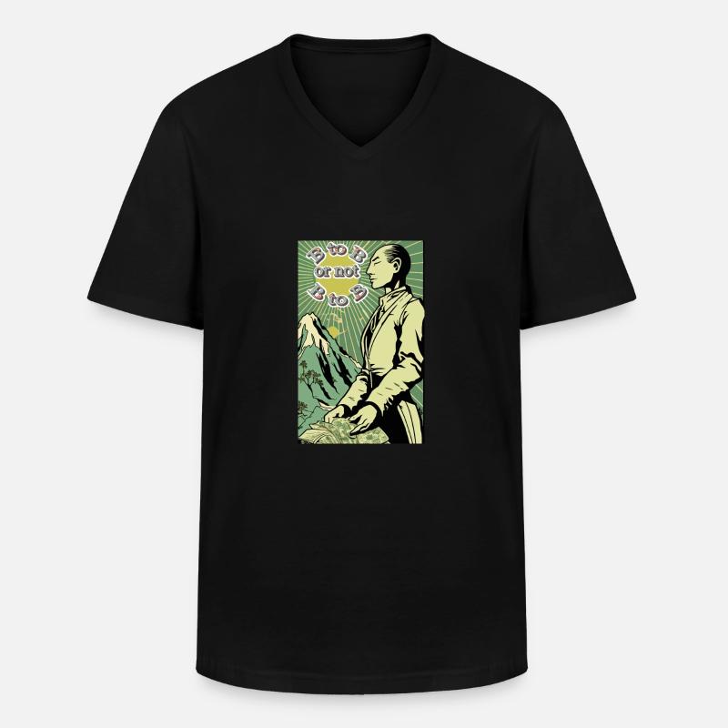 B bis B - Männer-T-Shirt mit V-Ausschnitt - Schwarz