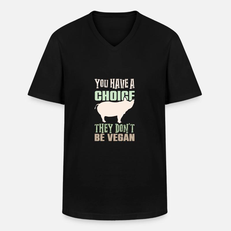 vegan spruch veganer - Männer-T-Shirt mit V-Ausschnitt - Schwarz