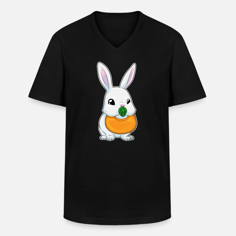 Hase Lätzchen Schnuller - Männer-T-Shirt mit V-Ausschnitt - Schwarz