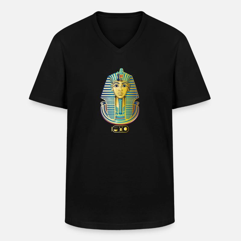 TUTANCHAMUN I Tutankhamen - Maglietta da uomo classica con scollo a V - nero