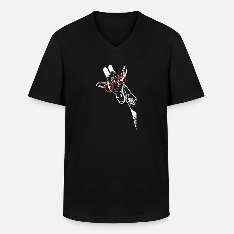Nerd Giraffe mit Brille - Männer-T-Shirt mit V-Ausschnitt - Schwarz