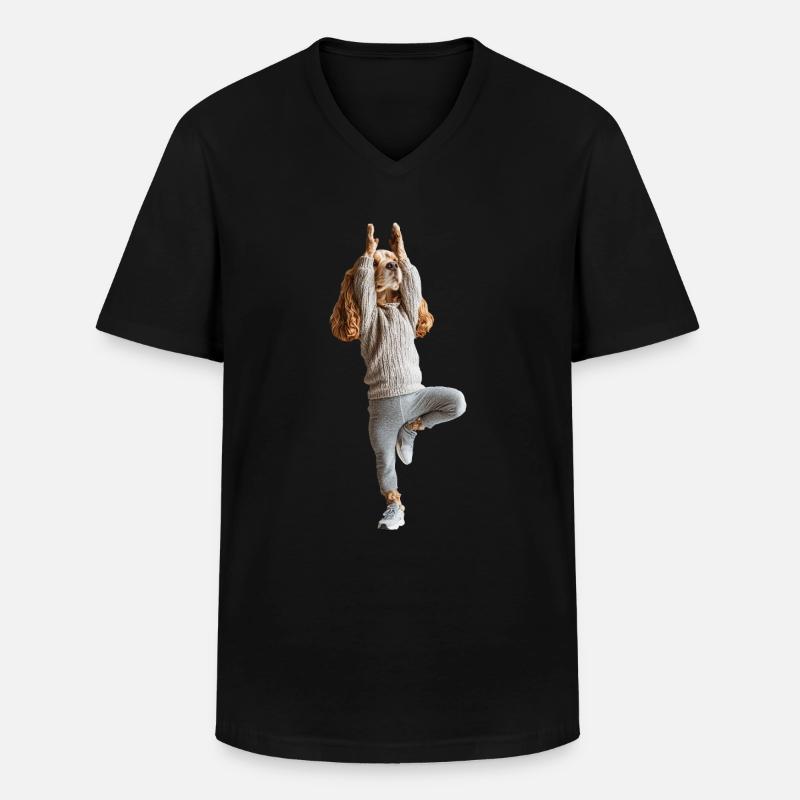 Cocker Spaniel - Männer-T-Shirt mit V-Ausschnitt - Schwarz