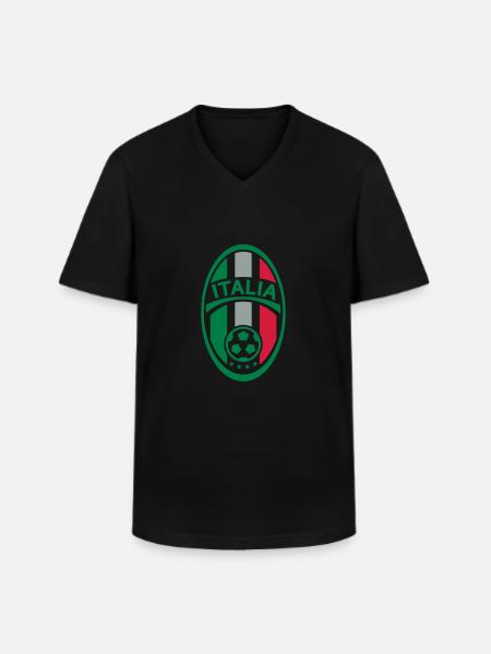 Football Badge (Italy) - Men's V-Neck T-Shirt - black