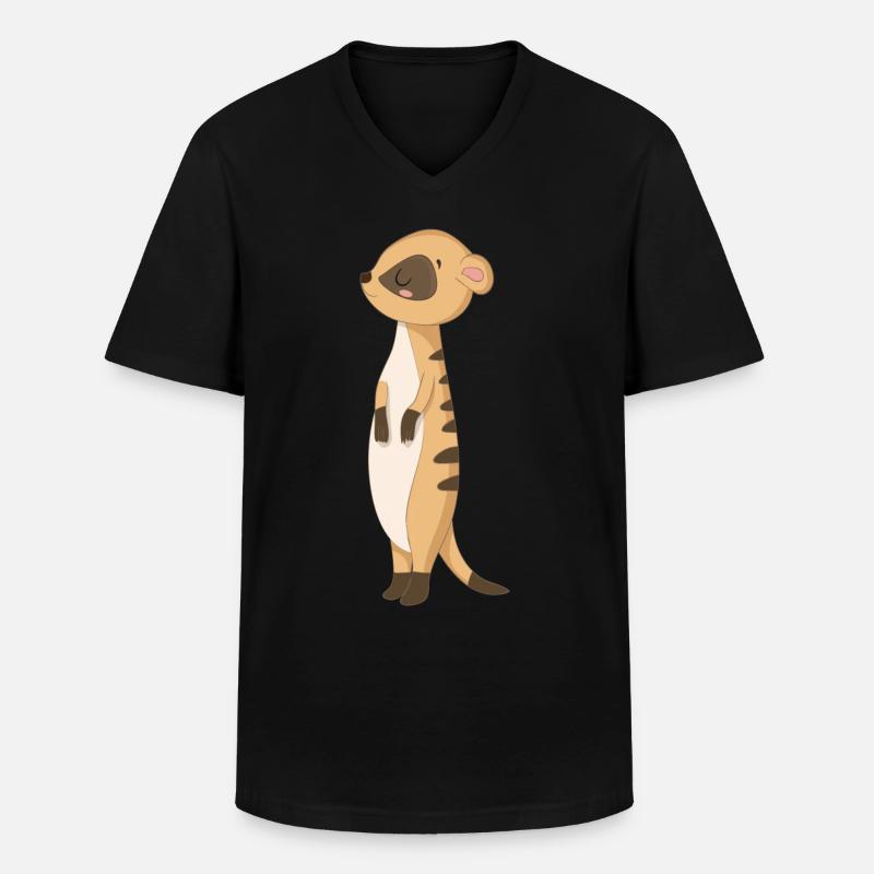 Süßes Erdmännchen Manguste - Männer-T-Shirt mit V-Ausschnitt - Schwarz