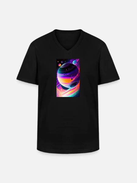 Solar System | Planets | Space | Star - Men's V-Neck T-Shirt - black