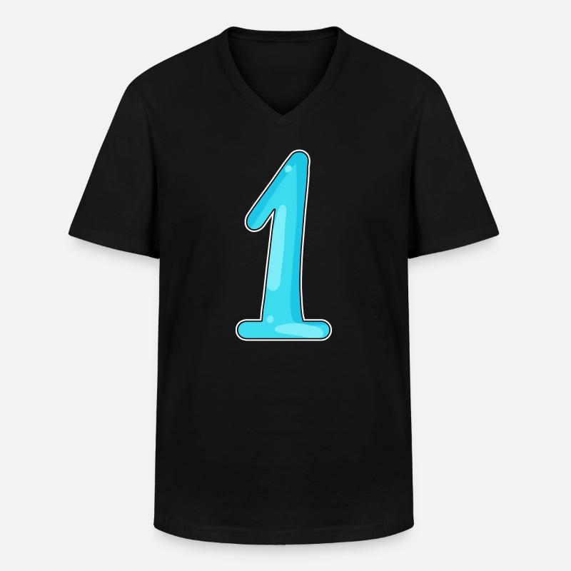 1 - Männer-T-Shirt mit V-Ausschnitt - Schwarz