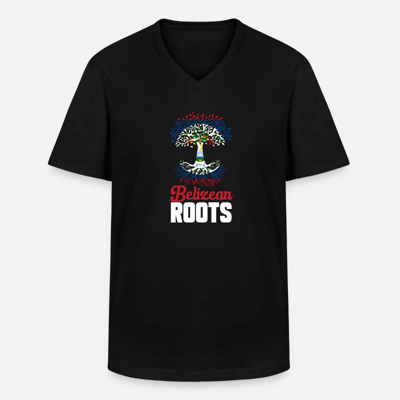 Belize Flagge Belizer - Männer-T-Shirt mit V-Ausschnitt - Schwarz