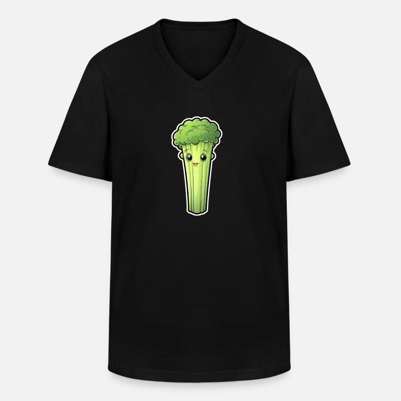 Staudensellerie oder Stangensellerie Kawaii - Männer-T-Shirt mit V-Ausschnitt - Schwarz