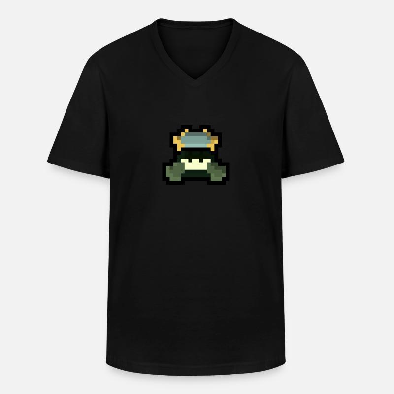 Pixel Boxer - Männer-T-Shirt mit V-Ausschnitt - Schwarz