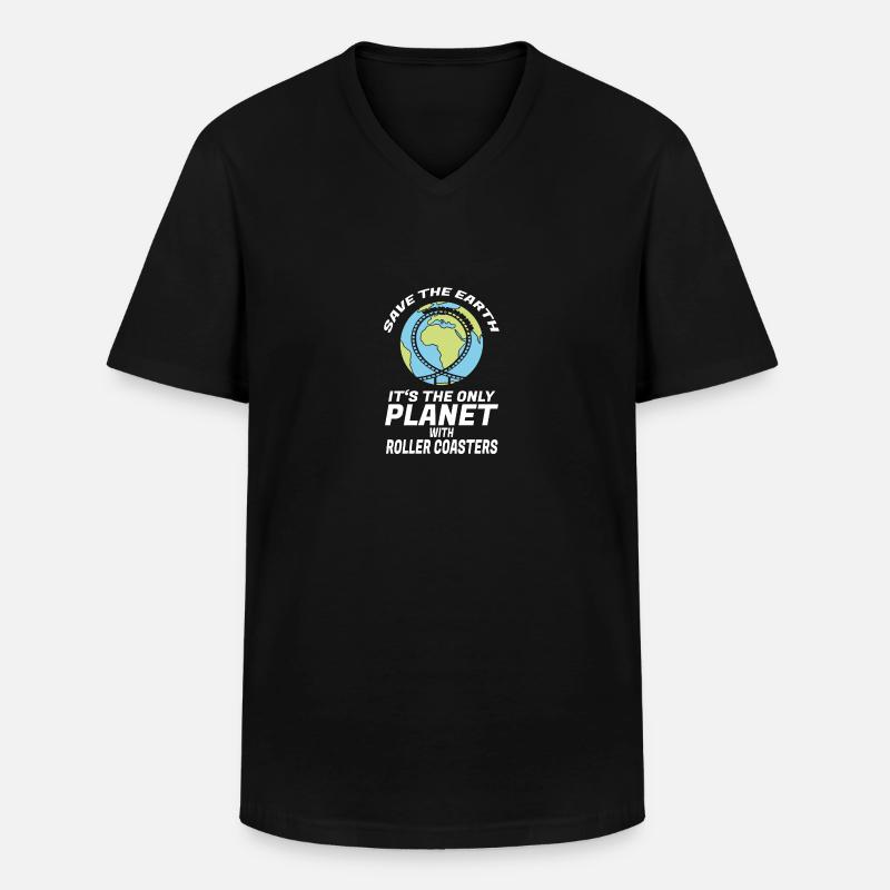 Achterbahn Freizeitpark Vergnügungspark - Männer-T-Shirt mit V-Ausschnitt - Schwarz