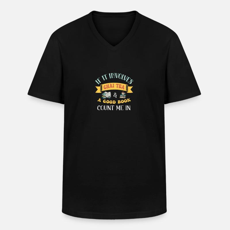 Chai Latte Tee trinken Teetrinker - Männer-T-Shirt mit V-Ausschnitt - Schwarz